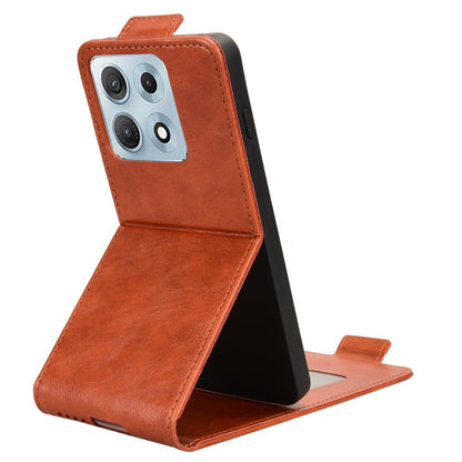 For Motorola Edge 70 Max 5G Magnetic Vertical Flip Leather Phone Case with Buckle - Brown - EDA007846916D