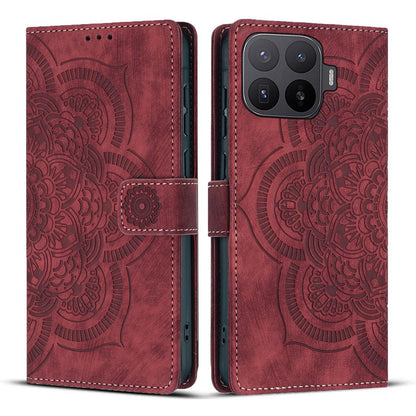 For Xiaomi 17T 5G Mandala Embossed Retro Frosted Leather Phone Case - Red - EDA007847910A