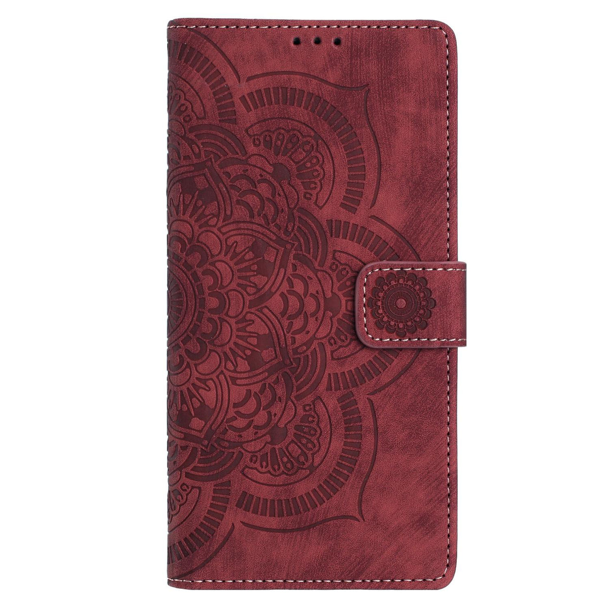 For Xiaomi 17T 5G Mandala Embossed Retro Frosted Leather Phone Case - Red - EDA007847910A