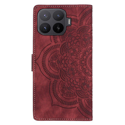 For Xiaomi 17T 5G Mandala Embossed Retro Frosted Leather Phone Case - Red - EDA007847910A
