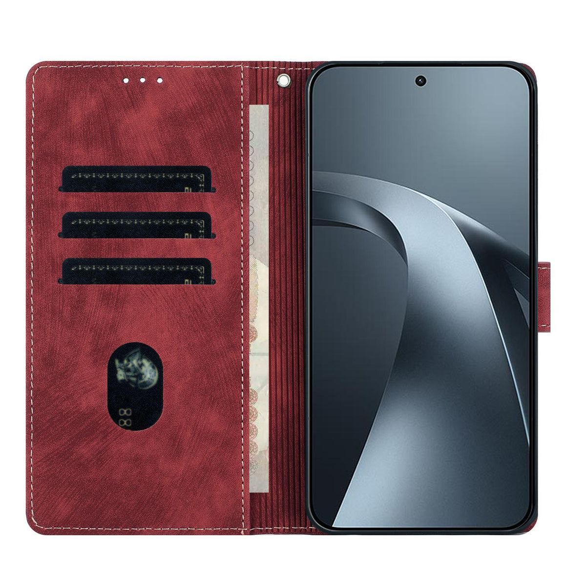 For Xiaomi 17T 5G Mandala Embossed Retro Frosted Leather Phone Case - Red - EDA007847910A