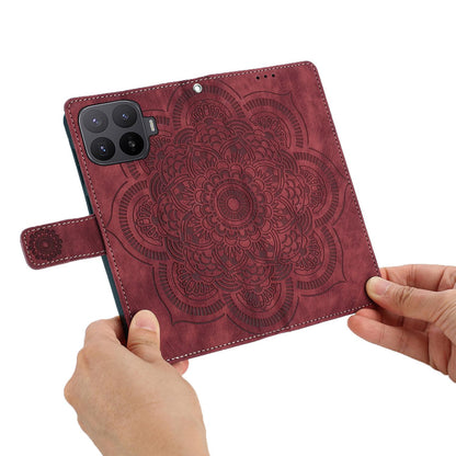 For Xiaomi 17T 5G Mandala Embossed Retro Frosted Leather Phone Case - Red - EDA007847910A
