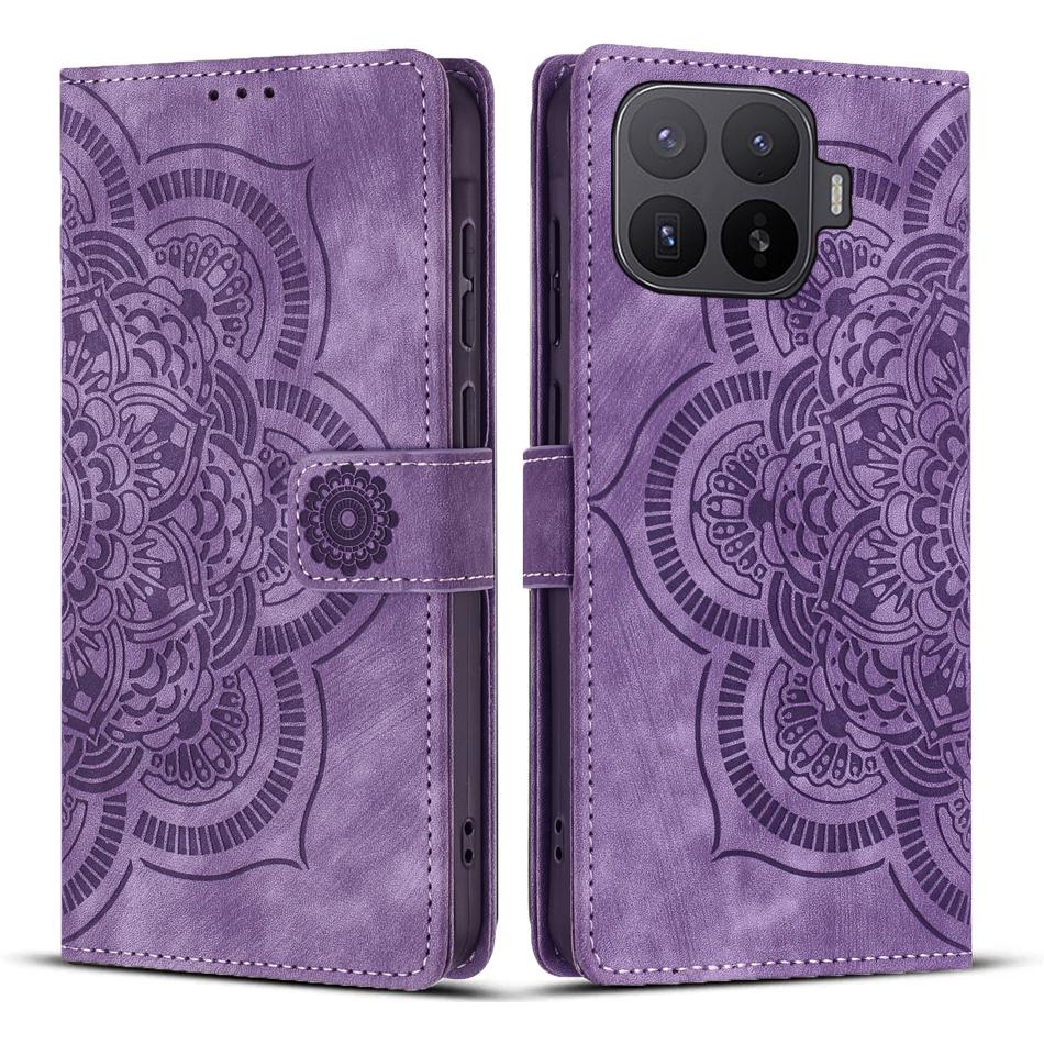 For Xiaomi 17T 5G Mandala Embossed Retro Frosted Leather Phone Case - Purple - EDA007847910C