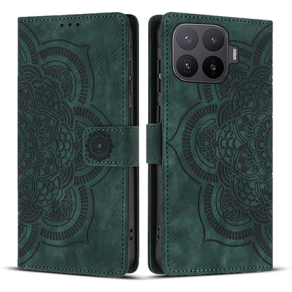 For Xiaomi 17T 5G Mandala Embossed Retro Frosted Leather Phone Case - Green - EDA007847910D