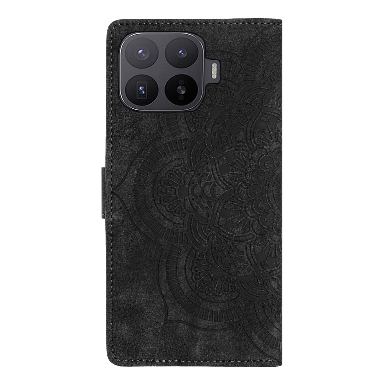 For Xiaomi 17T 5G Mandala Embossed Retro Frosted Leather Phone Case - Black - EDA007847910E