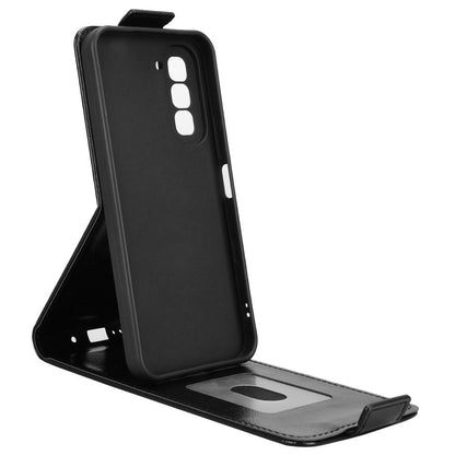 For Infinix Hot 70 4G Magnetic Vertical Flip Leather Phone Case with Buckle - Black - EDA007849014A