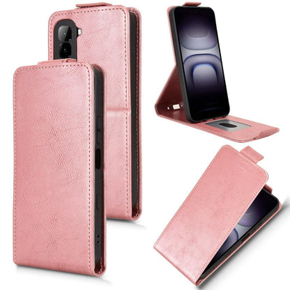 For Infinix Hot 70 4G Magnetic Vertical Flip Leather Phone Case with Buckle - Rose Gold - EDA007849014C