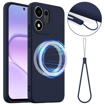 For Honor 600 Smart / X7e Plus 5G Shockproof Silicone Magsafe Phone Case - Navy Blue - EDA007850109A