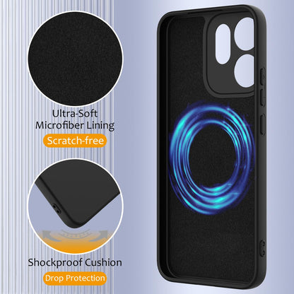For Honor 600 Smart / X7e Plus 5G Shockproof Silicone Magsafe Phone Case - Black - EDA007850109B