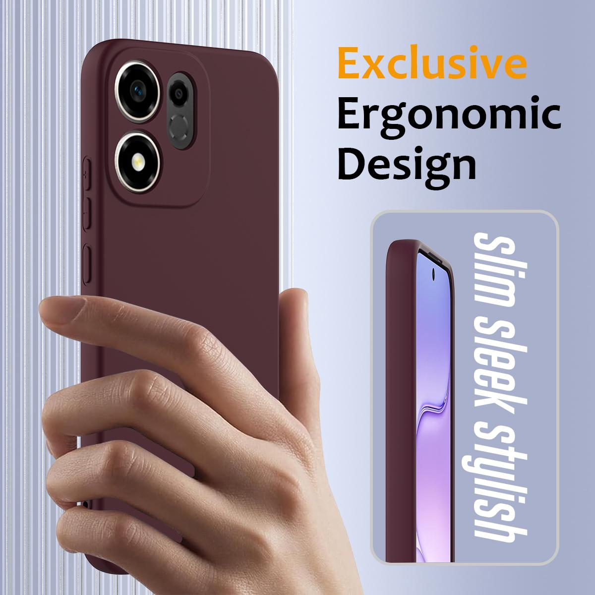 For Honor 600 Smart / X7e Plus 5G Shockproof Silicone Magsafe Phone Case - Plum Color - EDA007850109C