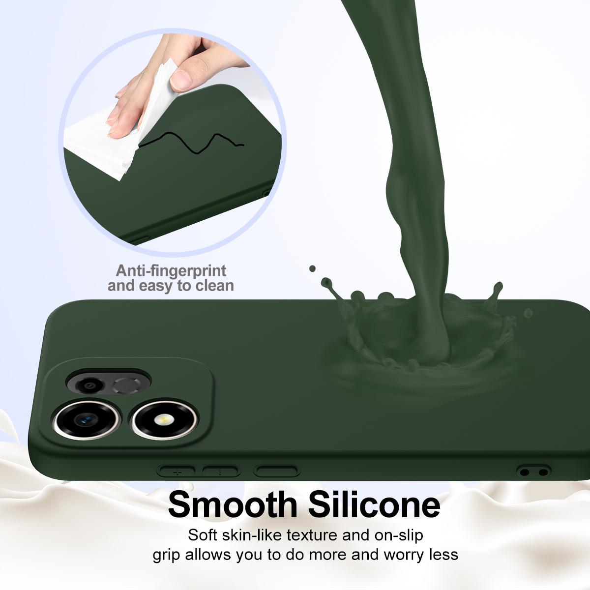 For Honor 600 Smart / X7e Plus 5G Shockproof Silicone Magsafe Phone Case - Dark Green - EDA007850109D