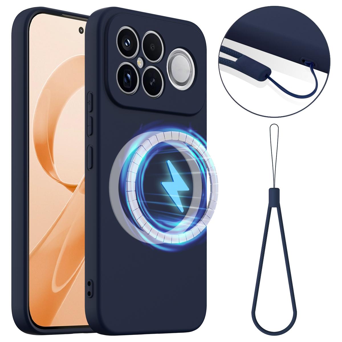 For Redmi K90 Pro Max / Poco F8 Ultra Shockproof Silicone Magsafe Phone Case(Navy Blue)