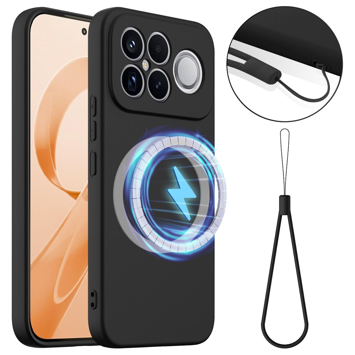 For Redmi K90 Pro Max / Poco F8 Ultra Shockproof Silicone Magsafe Phone Case(Black)