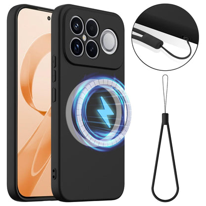 For Redmi K90 Pro Max / Poco F8 Ultra Shockproof Silicone Magsafe Phone Case(Black)