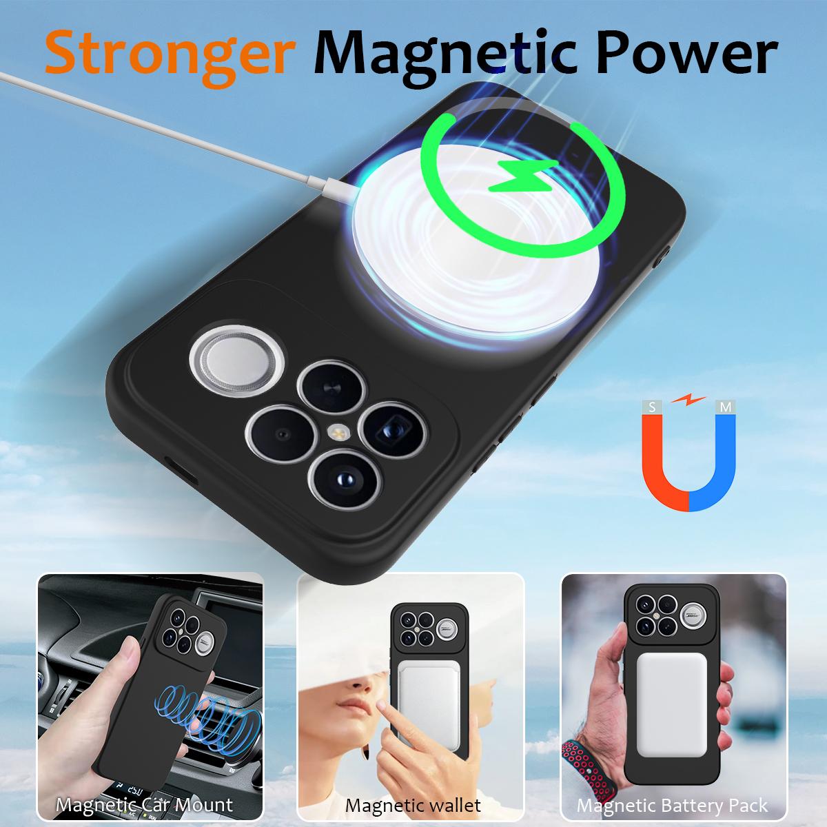 For Redmi K90 Pro Max / Poco F8 Ultra Shockproof Silicone Magsafe Phone Case(Black)