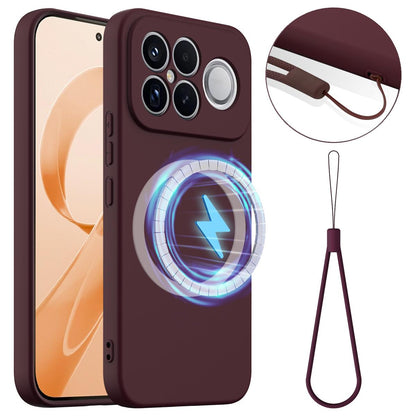 For Redmi K90 Pro Max / Poco F8 Ultra Shockproof Silicone Magsafe Phone Case(Plum Color)