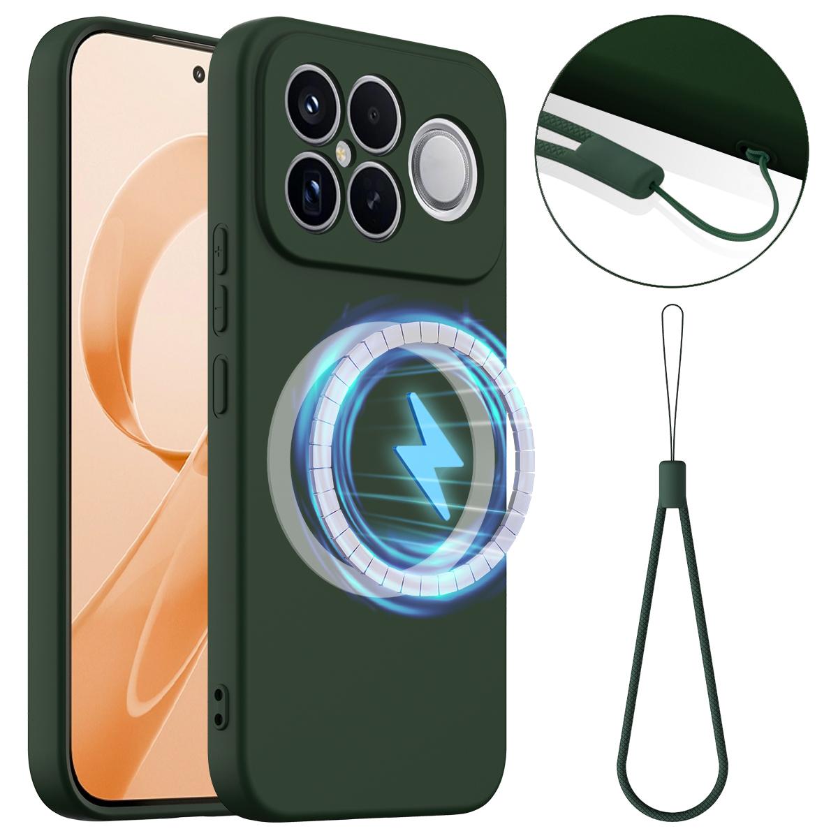 For Redmi K90 Pro Max / Poco F8 Ultra Shockproof Silicone Magsafe Phone Case(Dark Green)