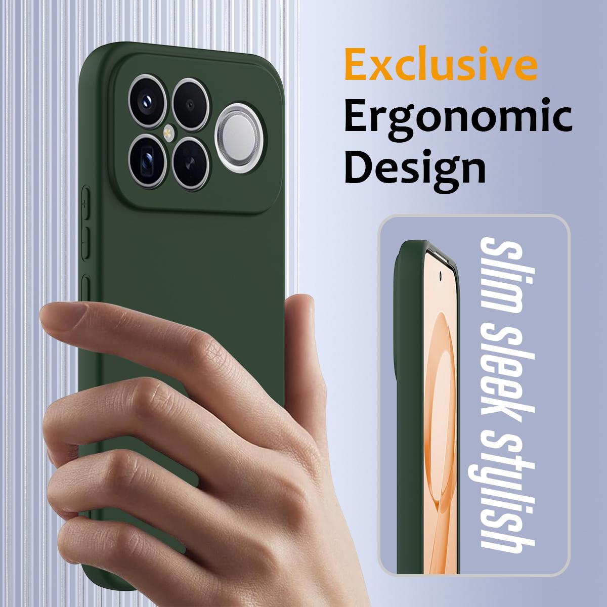 For Redmi K90 Pro Max / Poco F8 Ultra Shockproof Silicone Magsafe Phone Case(Dark Green)