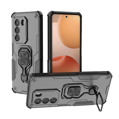 For Realme P4x 5G India Metal Kickstand TPU Hybrid PC Phone Case - Black - EDA007854307A