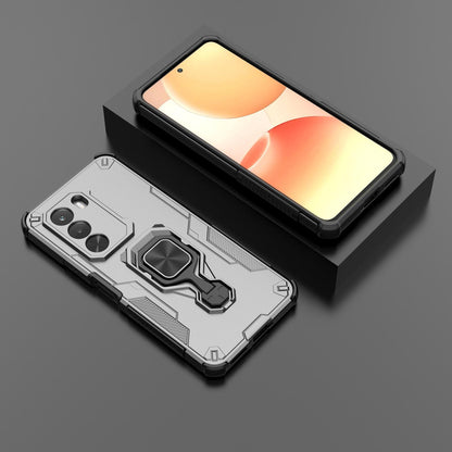 For Realme P4x 5G India Metal Kickstand TPU Hybrid PC Phone Case - Grey - EDA007854307B