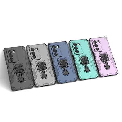 For Realme P4x 5G India Metal Kickstand TPU Hybrid PC Phone Case - Grey - EDA007854307B