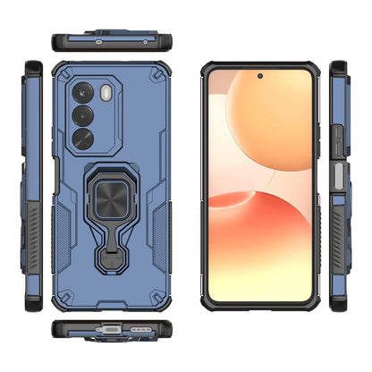 For Realme P4x 5G India Metal Kickstand TPU Hybrid PC Phone Case - Blue - EDA007854307C