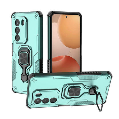 For Realme P4x 5G India Metal Kickstand TPU Hybrid PC Phone Case - Green - EDA007854307D