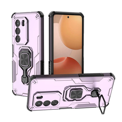 For Realme P4x 5G India Metal Kickstand TPU Hybrid PC Phone Case - Purple - EDA007854307E