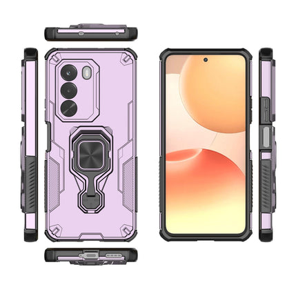 For Realme P4x 5G India Metal Kickstand TPU Hybrid PC Phone Case - Purple - EDA007854307E