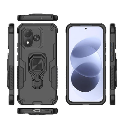 For Redmi Note 17 5G 169.7mm Metal Kickstand TPU Hybrid PC Phone Case - Black - EDA007854725A