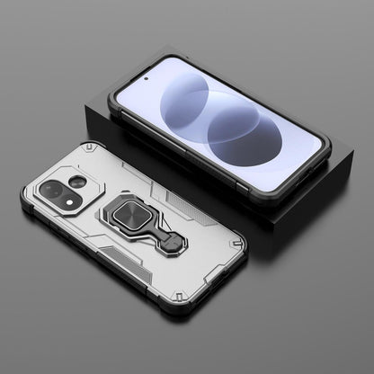 For Redmi Note 17 5G 169.7mm Metal Kickstand TPU Hybrid PC Phone Case - Grey - EDA007854725B