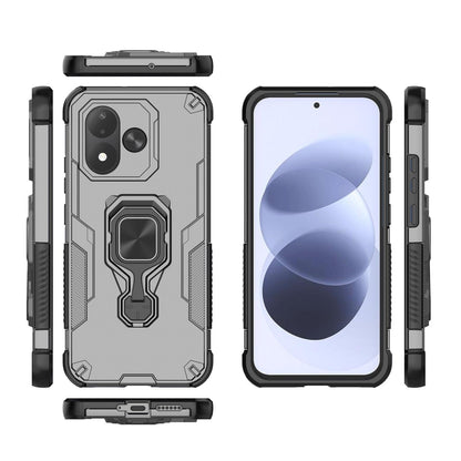 For Redmi Note 17 5G 169.7mm Metal Kickstand TPU Hybrid PC Phone Case - Grey - EDA007854725B