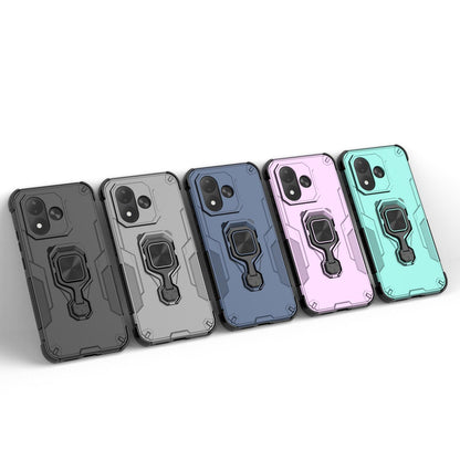 For Redmi Note 17 5G 169.7mm Metal Kickstand TPU Hybrid PC Phone Case - Grey - EDA007854725B