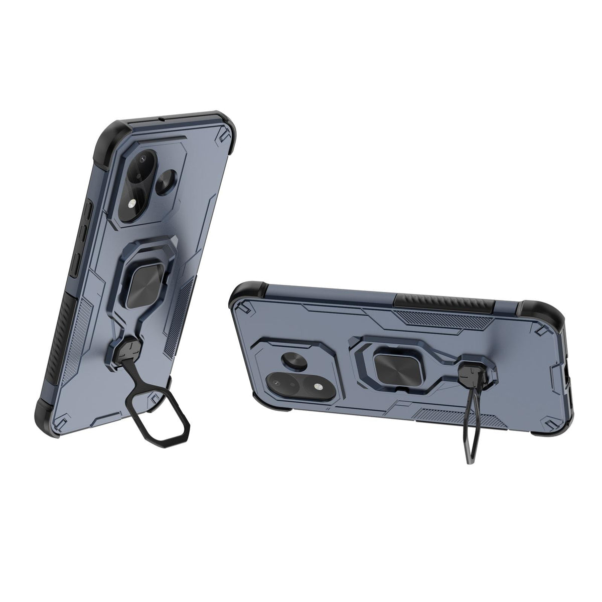 For Redmi Note 17 5G 169.7mm Metal Kickstand TPU Hybrid PC Phone Case - Blue - EDA007854725C