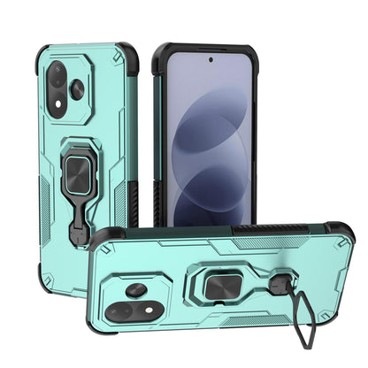 For Redmi Note 17 5G 169.7mm Metal Kickstand TPU Hybrid PC Phone Case - Green - EDA007854725D