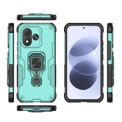 For Redmi Note 17 5G 169.7mm Metal Kickstand TPU Hybrid PC Phone Case - Green - EDA007854725D