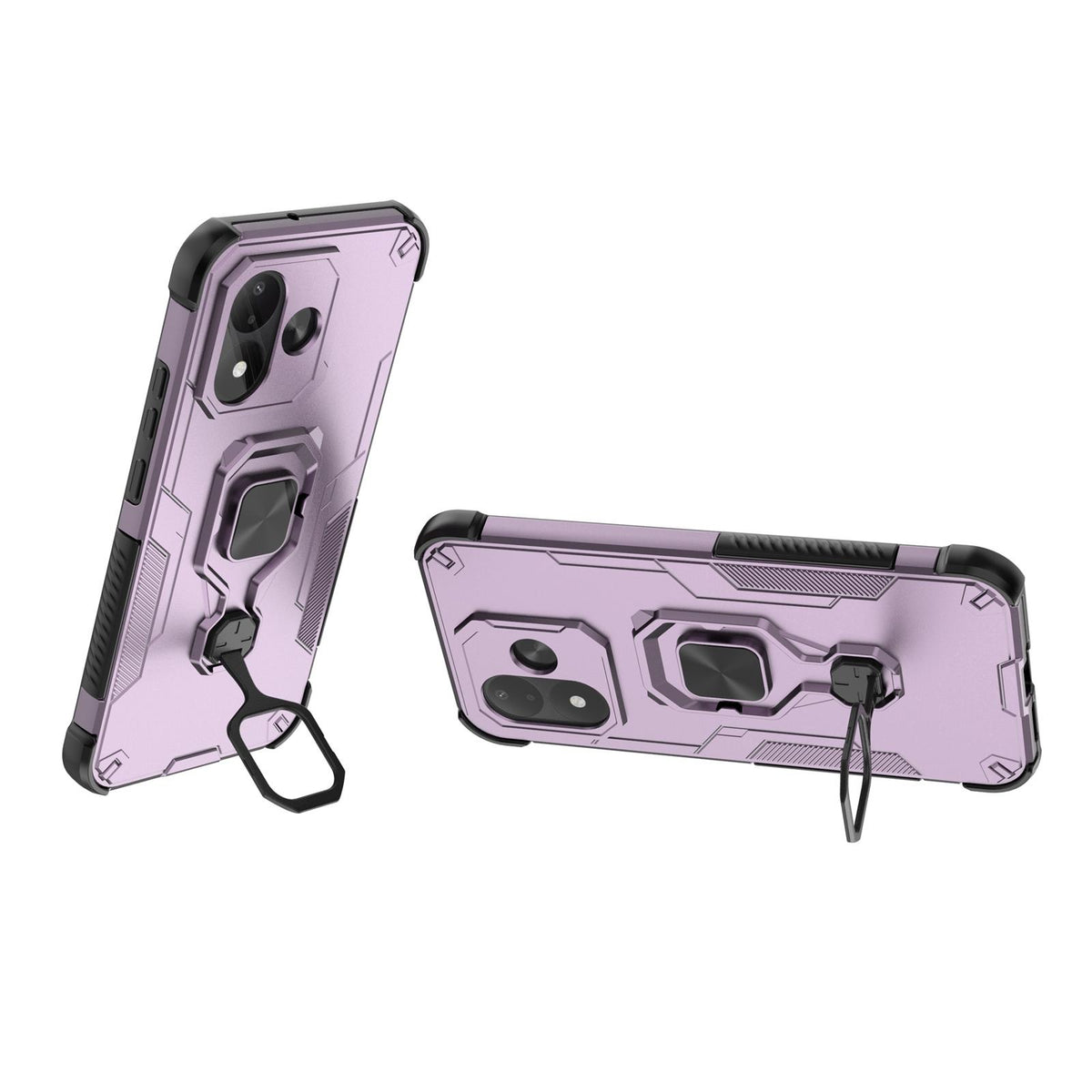 For Redmi Note 17 5G 169.7mm Metal Kickstand TPU Hybrid PC Phone Case - Purple - EDA007854725E