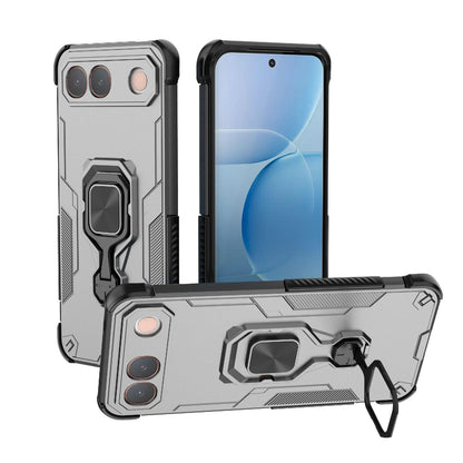 For vivo S2 5G Global Metal Kickstand TPU Hybrid PC Phone Case - Grey - EDA007855009B