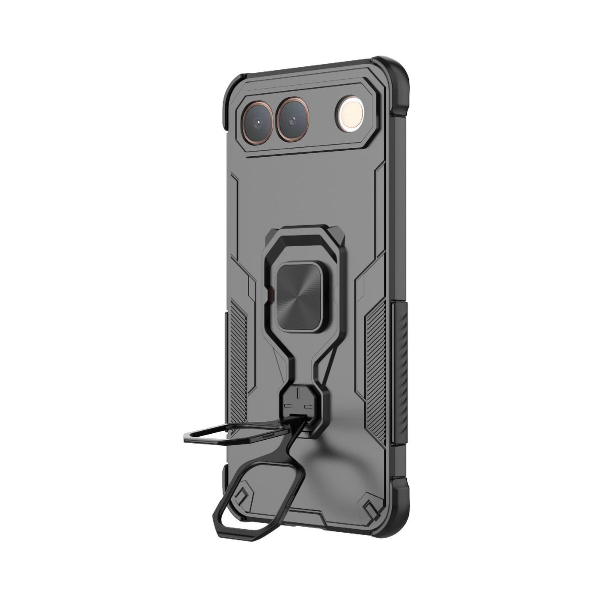 For vivo S2 5G Global Metal Kickstand TPU Hybrid PC Phone Case - Grey - EDA007855009B
