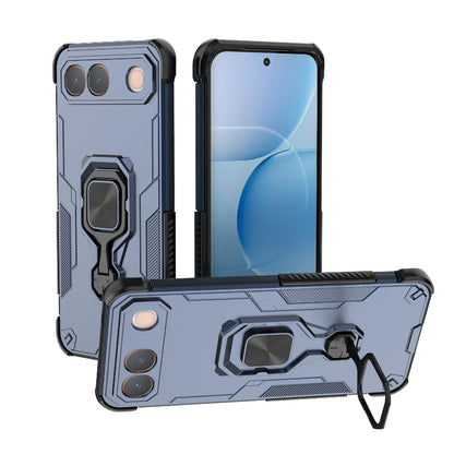 For vivo S2 5G Global Metal Kickstand TPU Hybrid PC Phone Case - Blue - EDA007855009C