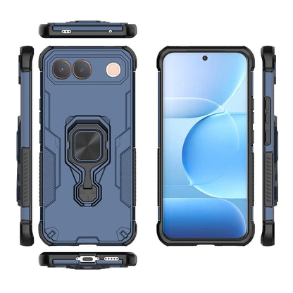 For vivo S2 5G Global Metal Kickstand TPU Hybrid PC Phone Case - Blue - EDA007855009C