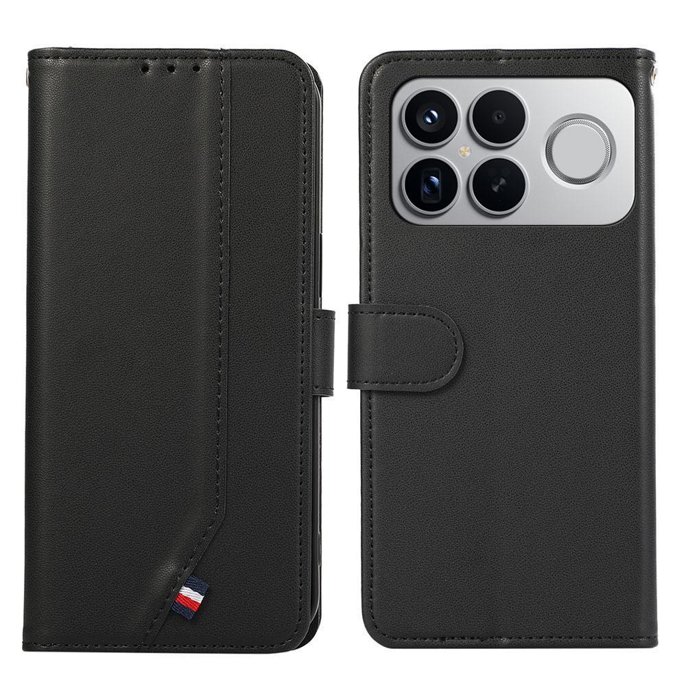 For Redmi K90 Pro Max/Poco F8 Ultra ABEEL Delicate Texture Splicing RFID Leather Phone Case(Black)