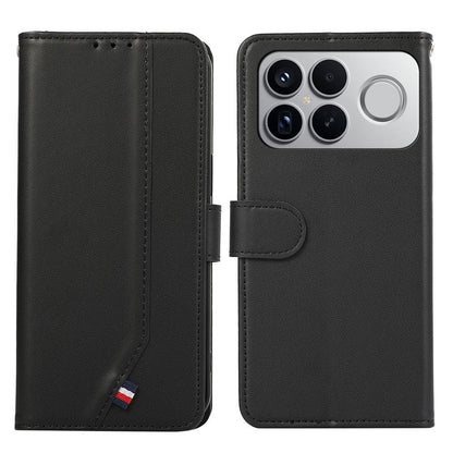 For Redmi K90 Pro Max/Poco F8 Ultra ABEEL Delicate Texture Splicing RFID Leather Phone Case(Black)