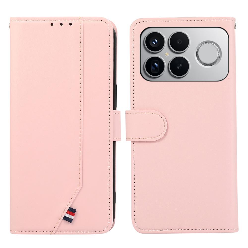 For Redmi K90 Pro Max/Poco F8 Ultra ABEEL Delicate Texture Splicing RFID Leather Phone Case(Pink)