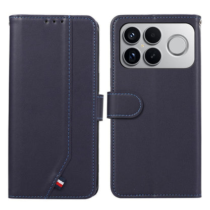 For Redmi K90 Pro Max/Poco F8 Ultra ABEEL Delicate Texture Splicing RFID Leather Phone Case(Blue)