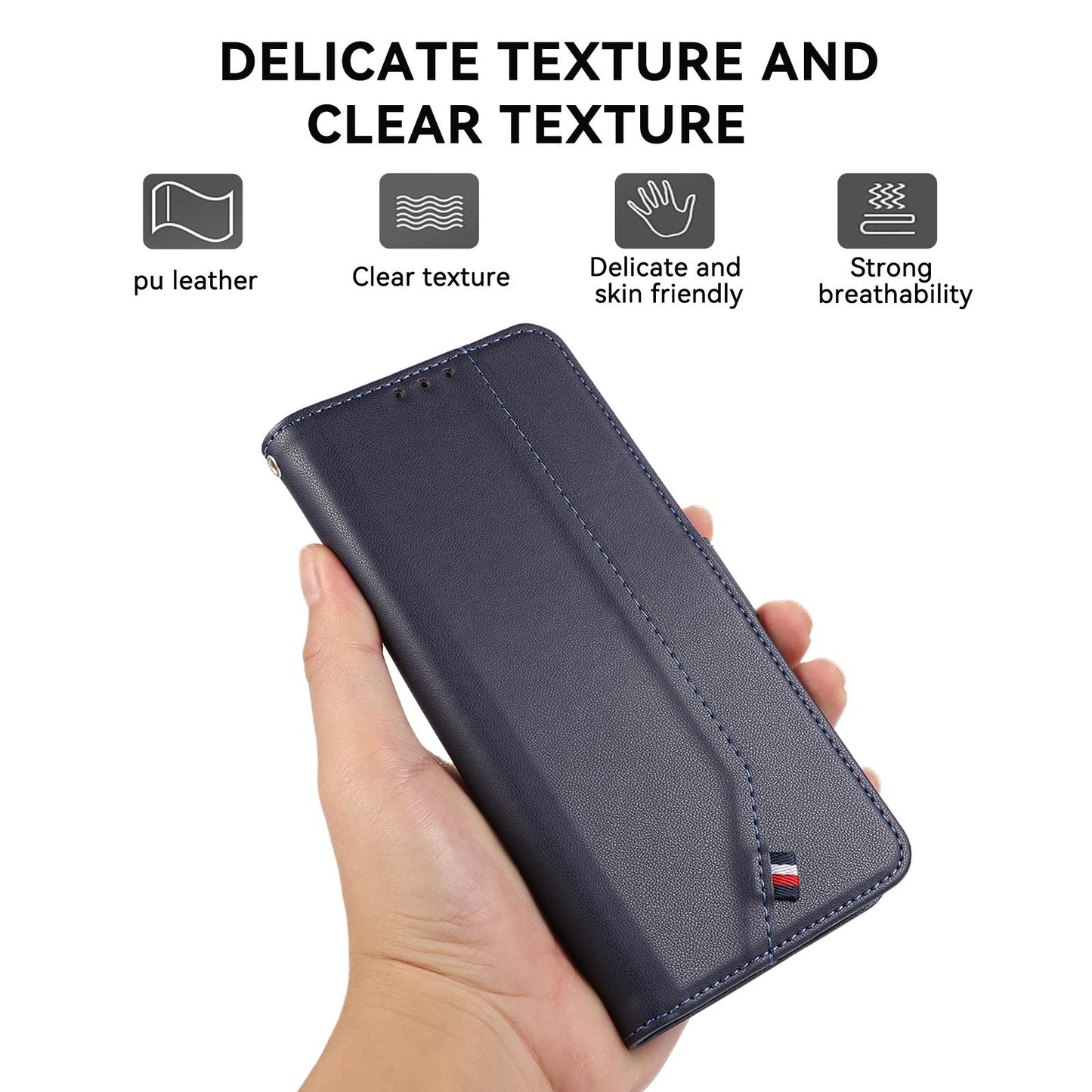 For Redmi K90 Pro Max/Poco F8 Ultra ABEEL Delicate Texture Splicing RFID Leather Phone Case(Blue)