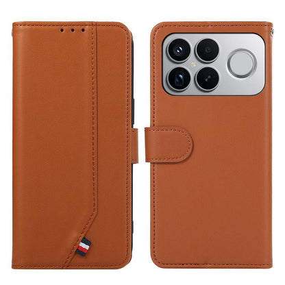 For Redmi K90 Pro Max/Poco F8 Ultra ABEEL Delicate Texture Splicing RFID Leather Phone Case(Brown)