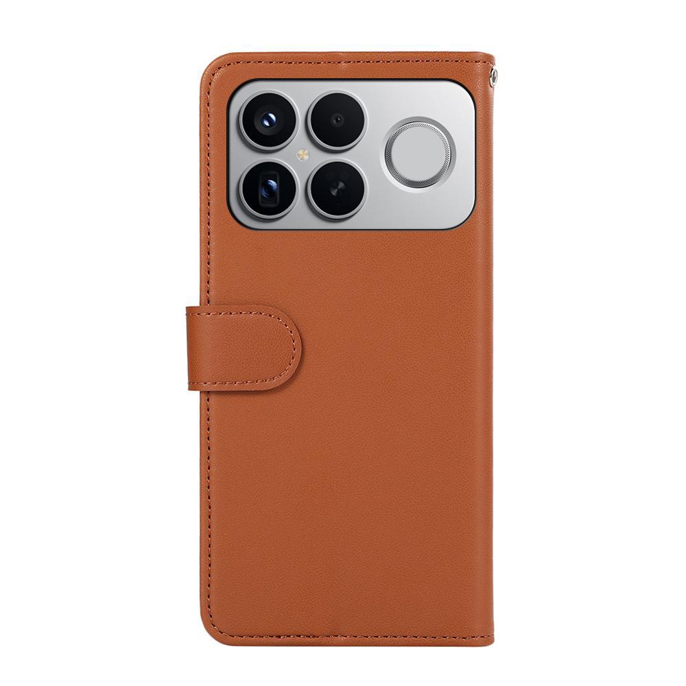 For Redmi K90 Pro Max/Poco F8 Ultra ABEEL Delicate Texture Splicing RFID Leather Phone Case(Brown)