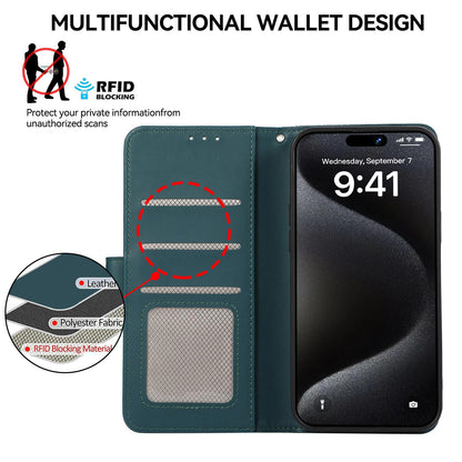 For Redmi K90 Pro Max/Poco F8 Ultra ABEEL Delicate Texture Splicing RFID Leather Phone Case(Green)