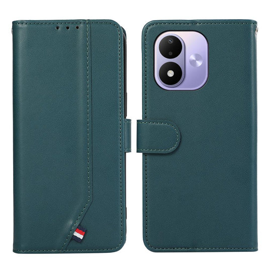 For Redmi Note 17 4G Global 169.7mm ABEEL Delicate Texture Splicing RFID Leather Phone Case - Green - EDA007857816F